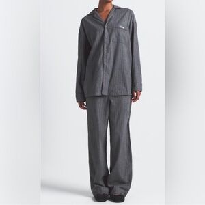 SKIMS Charcoal Button-Up Pajama Set
